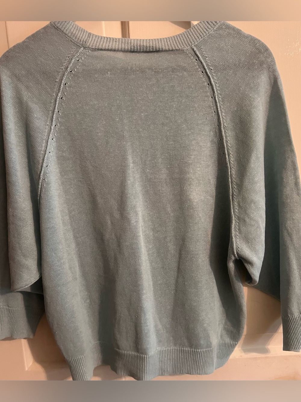 Peserico Italian Sage sea Green Knit Sweater flax linen cotton minimalist luxury - Picture 8 of 10